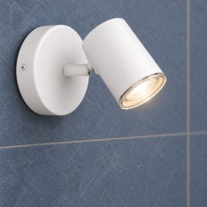 Eglo consuma 1 applique con faretto gu10 orientabile 11cm ip44 per bagno moderna bianca