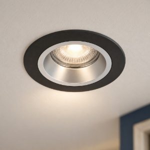 Eglo yebra z faretto da incasso per cartongesso nero e argento led 4,9w rgb 2700k 6500k con controllo smart