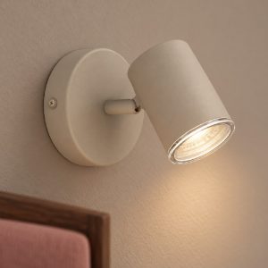 Eglo consuma 1 applique con faretto gu10 orientabile 11cm ip44 per camera da letto moderna sabbia
