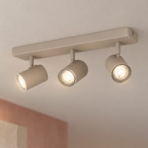 Eglo consuma 1 plafoniera con 3 faretti gu10 orientabili 40cm ip44 per bagno moderna sabbia