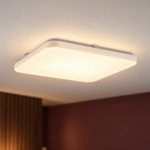 Eglo frania plafoniera led 33w 3000k 43cm per soggiorno moderna quadrata bianca