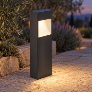 Eglo manfria lampioncino da giardino moderno led 10w 3000k antracite