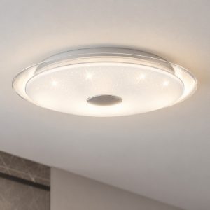 Eglo lanciano 1 plafoniera led 18,8w cct 3000k 5000k 40cm con telecomando per soggiorno moderna bianca