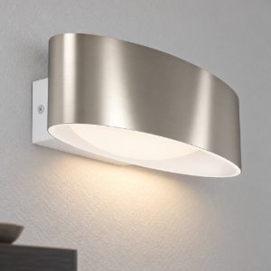 Eglo maccacari applique led 10w 3000k ovale design moderna nickel