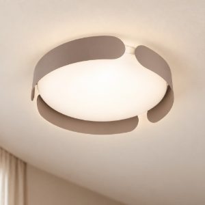 Eglo valcasotto plafoniera tortora rotonda led 20w 3000k design moderna