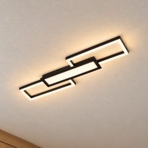 Eglo monirote plafoniera nera led 37w cct 3000k a 6500k dimmerabile