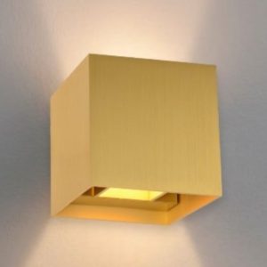 Applique quadrata per sala da pranzo contemporanea oro led 4w 2700k