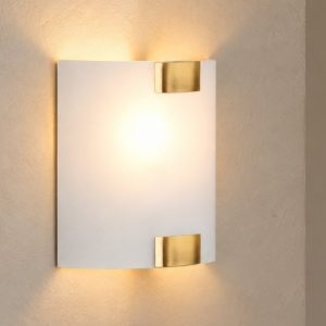 Applique da parete elegante ottone anticato vetro
