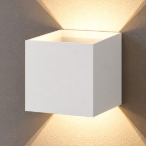 Applique cubo da parete bianco opaco led 4,3w 3000k