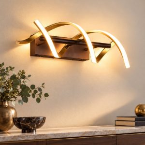 Applique da parete per scale led cct 2300k 4000k dimmerabile spirale ottone nero
