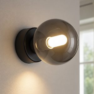 Perlage ap1 ideal lux applique moderna nero vetro fume