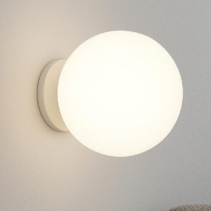 Applique da parete moderna sfera vetro bianco affralux potiri