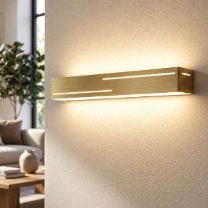 Lampada da parete oro ottone moderna fabas luce bunny led 24w 3000k