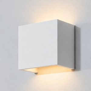 Applique di gesso da parete 13cm moderna cubo bianca per soggiorno