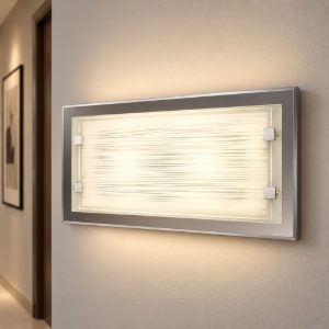 Perenz frame applique rettangolare moderna da parete bianco striato