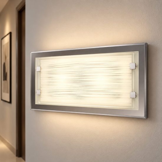 Perenz frame applique rettangolare moderna da parete bianco striato