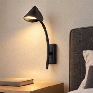 Applique per salotto nera led 6w 3000k 27cm