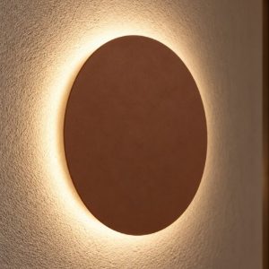 Perenz nebula applique rotonda marrone led 15w cct 3000k 4000k 6000k dimmerabile