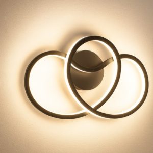 Eglo gianella applique da parete nera led 14,5w 3000k design moderna