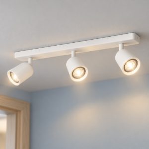 Eglo camaldoli plafoniera con 3 faretti gu10 orientabili 52cm per corridoio moderna bianca