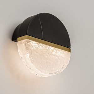 Applique da parete con sfera led 7w 3000k dimmerabile per soggiorno nero, oro ottone e bianco