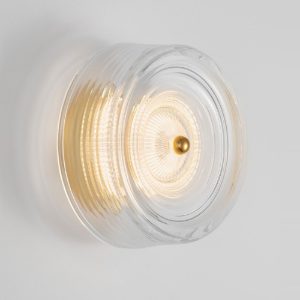 Applique led 6w 3000k da parete moderna per soggiorno oro platino vetro