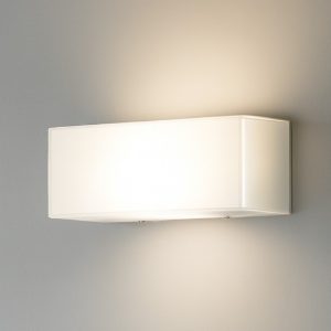 Applique moderna rettangolare vetro bianco lucido