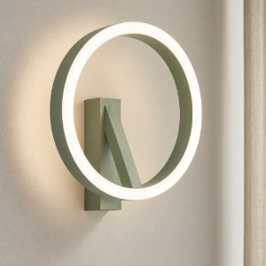 Gea luce criseide applique per comodino camera da letto led 30w 3000k ad anello verde salvia