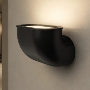 Applique design nera satinato dimmerabile led 26w 3000k stilnovo gomito