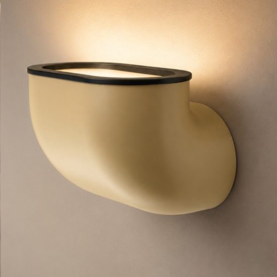 Gomito stilnovo applique caramello satinato led 26w 3000k dimmerabile