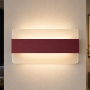 Applique led 16w cct 3000k 4000k da parete moderna bordeaux 26cm