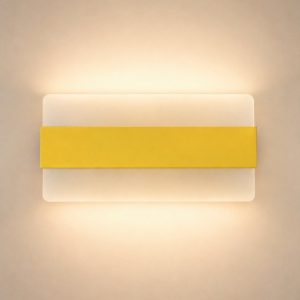 Applique led 16w cct 3000k 4000k moderna da parete giallo girasole 26cm
