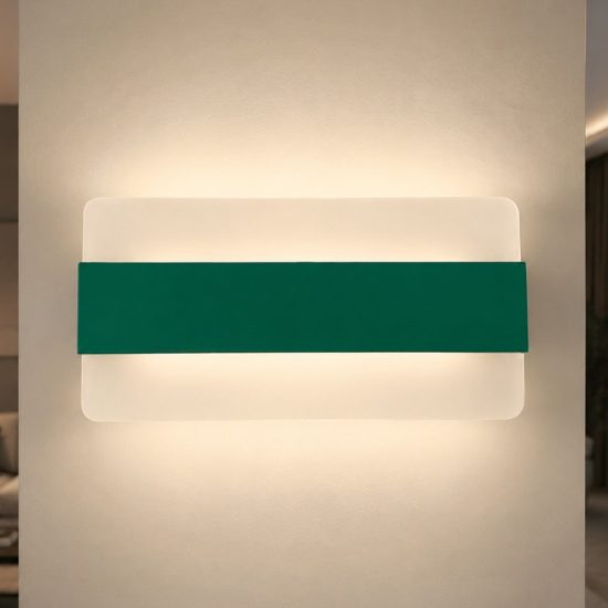 Applique da parete moderna verde bosco led 16w cct 3000k 4000k