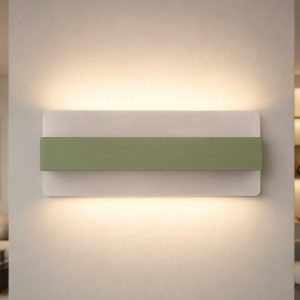 Applique led 30w cct 3000k 4000k 46cm moderna da parete verde salvia