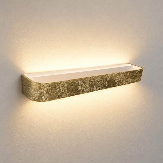 Applique led 50w cct 3000k 4000k 52cm moderna da parete foglia oro