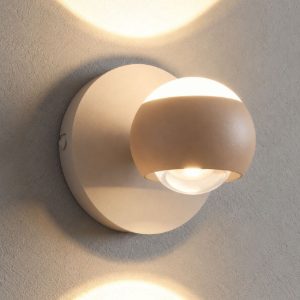 Applique sfera pesca orientabile per scale led 5w da 2300k a 2300-4000k con telecomando