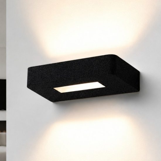 Applique moderna 18 cm nera led 20w cct 3000k 4000k biemissione