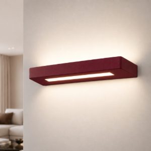 Applique moderna da parete bordeaux led 28w cct 3000k 4000k 30cm