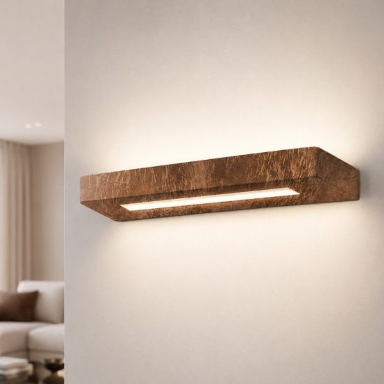 Applique led 28w cct 3000k 4000k moderna 30 cm decoro foglia rame biemissione
