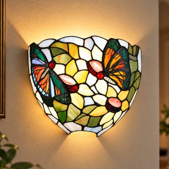 Perenz sunflower applique classica da parete vetro tiffany multicolor