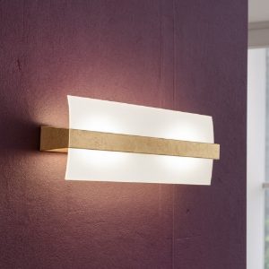 Lampada da parete legno foglia oro toplight wood