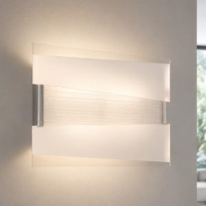 Applique da parete per salotto vetro bianco rettangolare