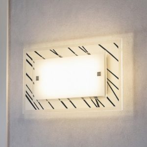 Top light scraps applique moderna vetro bianco nero