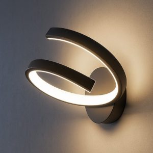 Applique led 12w cct 3000k 4000k nera tornado toplight moderna