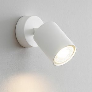 Applique da parete con spot orientabile cilindro bianco toplight