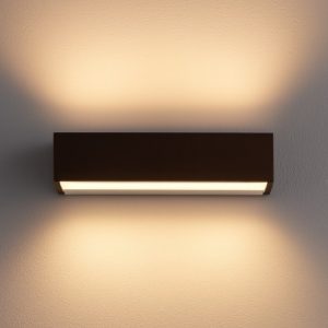 Applique led 12w cct 3000k 4000k rettangolare marrone top light bios