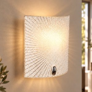 Applique da parete elegante rettangolare vetro decorato