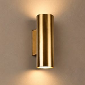 Applique da parete cilindro ottone antico gu10