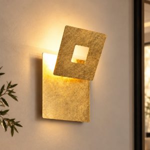 Applique da parete per scale quadrata oro led 6w 3000k orientabile