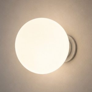 Affralux applique potiri moderna sfera vetro bianco per cucina 25cm